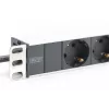 DIGITUS 1U Aluminium PDU, rackmountable rated power: 16A, 4000W, 250VAC 50/60Hz, 8x safety outlets