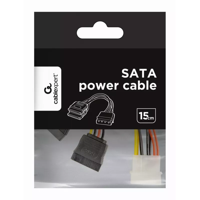Kabel zasilający GEMBIRD 15 cm 2xSATA / opakowanie zbiorcze (cc-sata-psy)