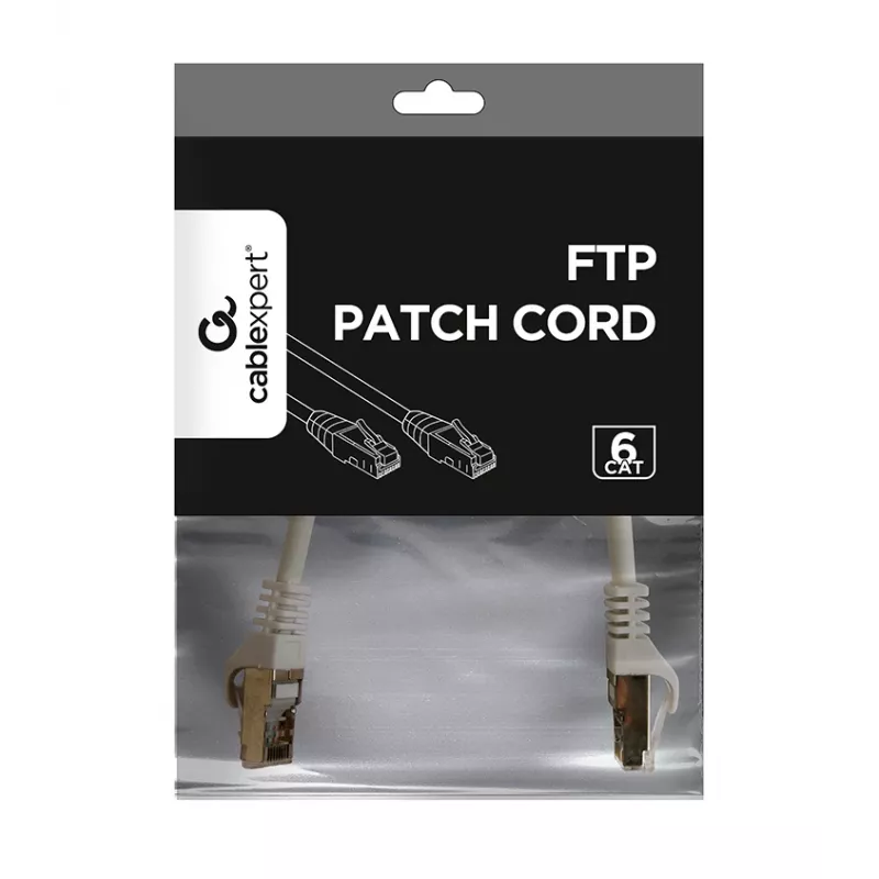 Kabel krosowy GEMBIRD - CAT6 - FTP - 25 cm - Szary