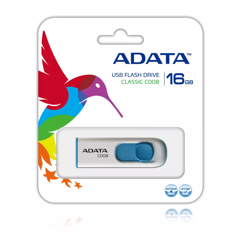Pamięć USB ADATA C008 16 GB USB typu A 2.0 niebieska, biała