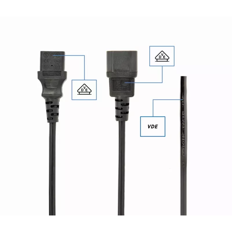 Kabel zasilający GEMBIRD z homologacją VDE 2,0 m / opakowanie zbiorcze