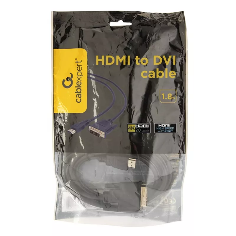 Kabel GEMBIRD HDMI na DVI Męski-Męski ze Złoconymi Złączami 2,0 m Opakowanie Zbiorcze