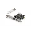 Karta interfejsu DIGITUS IEEE 1394b, PCI-e 3 porty, 2x9-pin zewnętrzny + 1x9-pin wewnętrzny