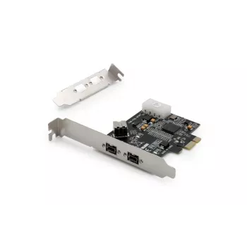 Karta interfejsu DIGITUS IEEE 1394b, PCI-e 3 porty, 2x9-pin zewnętrzny + 1x9-pin wewnętrzny