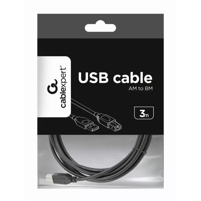 GEMBIRD USB 2.0 A-plug B-plug kabel 3m (10ft) - Czarny/ Bulk Package (ccp-USB2-ambm-10)