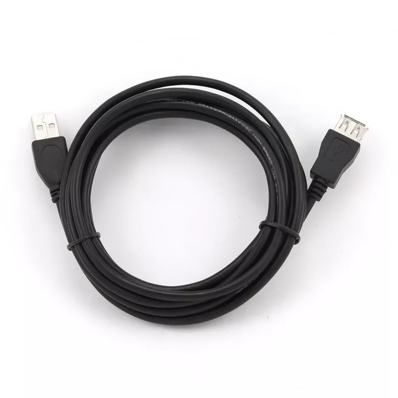 Kabel przedłużający GEMBIRD USB 2.0 Typ-A na USB Typ-A (AM/AF), 1m - Czarny