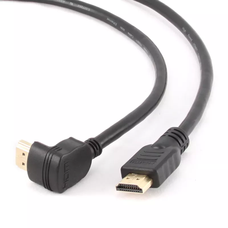 GEMBIRD Kabel HDMI High Speed z Ethernetem, złącze kątowe 90° w górę, 3 m