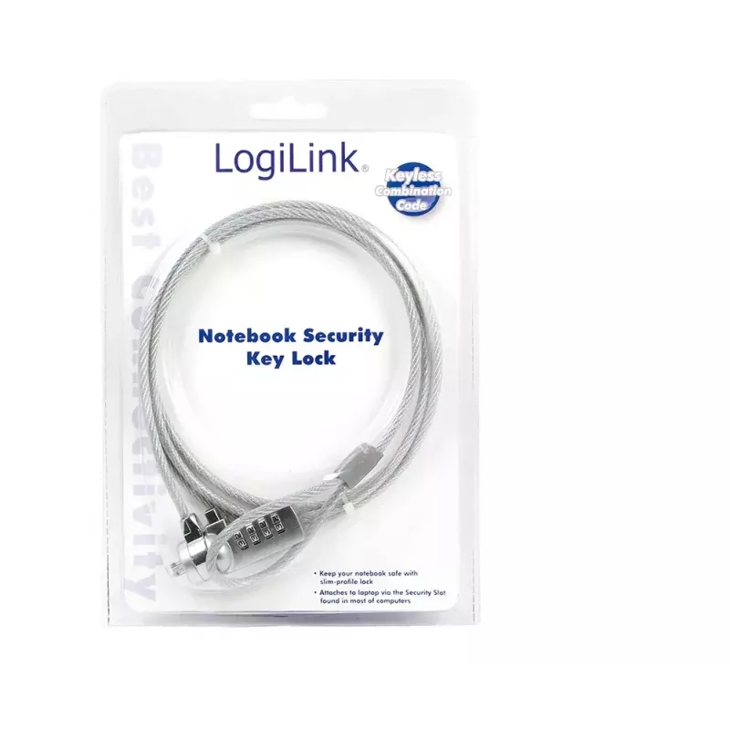 Notebook Security Lock LogiLink NBS002 Kombinowana linka zabezpieczająca 1,5 m