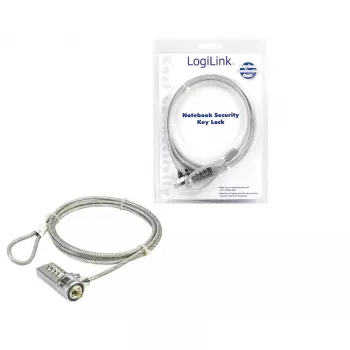 Notebook Security Lock LogiLink NBS002 Kombinowana linka zabezpieczająca 1,5 m