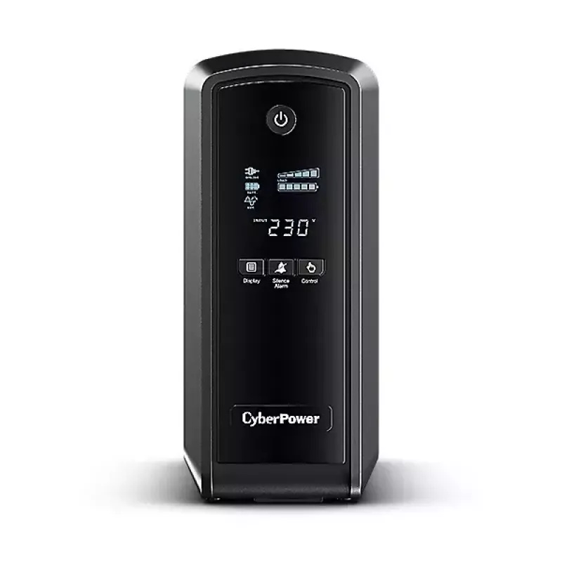 Zasilacz awaryjny CYBERPOWER CP900EPFCLCD — 0,9 kVA (540 W), 6 gniazd AC, LCD, czysty sinus, Tower