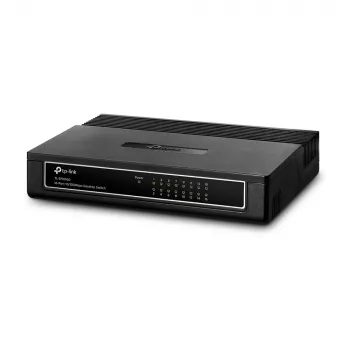 Przełącznik biurkowy TP-Link 16-portowy 10/100Mbps, niezarządzalny, Fast Ethernet (10/100), Full duplex, montaż w szafie RACK, montaż na ścianie