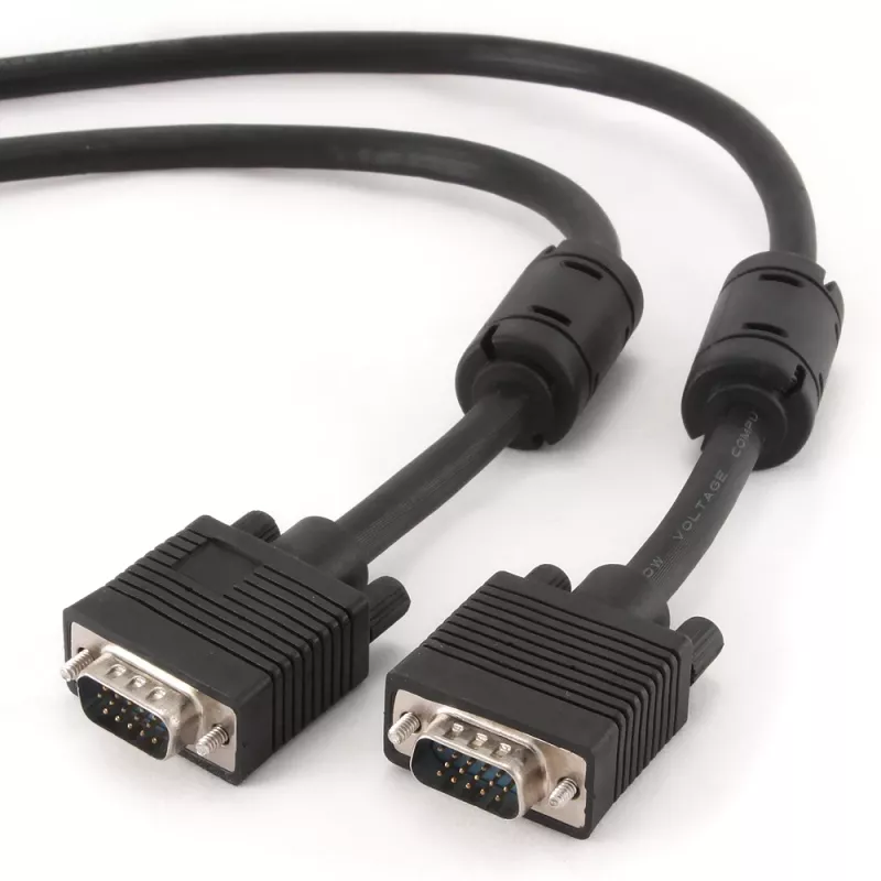 Kabel GEMBIRD Premium VGA HD15M/HD15M podwójnie ekranowany z 2*rdzeniem ferrytowym 2,0 m / czarny
