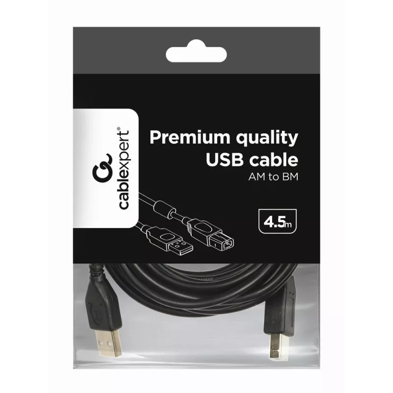 Kabel premium USB A - USB B GEMBIRD 4,5 m - czarny