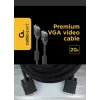 GEMBIRD Kabel Premium VGA - HD15M/HD15M - Podwójnie ekranowany z 2 rdzeniami ferrytowymi 20m - Czarny