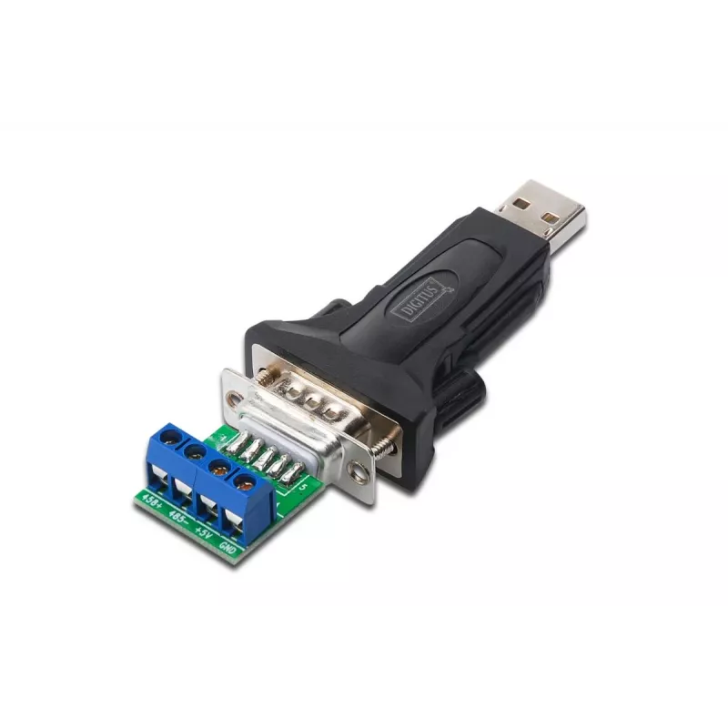 DIGITUS USB 2.0 do szeregowego konwertera RS485 z kablem USB A 80 cm USB A M / USB A F