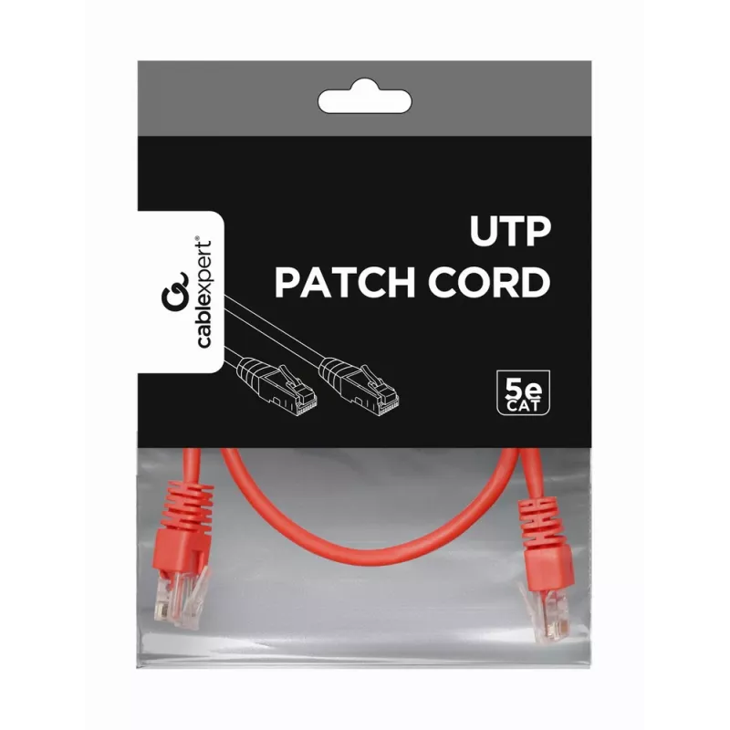 Kabel krosowy GEMBIRD - Kat. 5e - UTP - 25 cm - czerwony