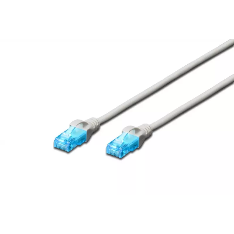 DIGITUS Kabel krosowy - Kat. 5e - U-UTP - Snagless - 0,5 m - szary
