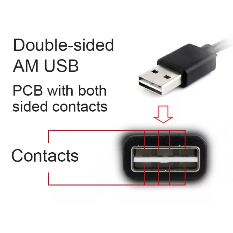 Kabel GEMBIRD dwustronny USB 2.0 AM na Micro-USB, 1 m - Czarny