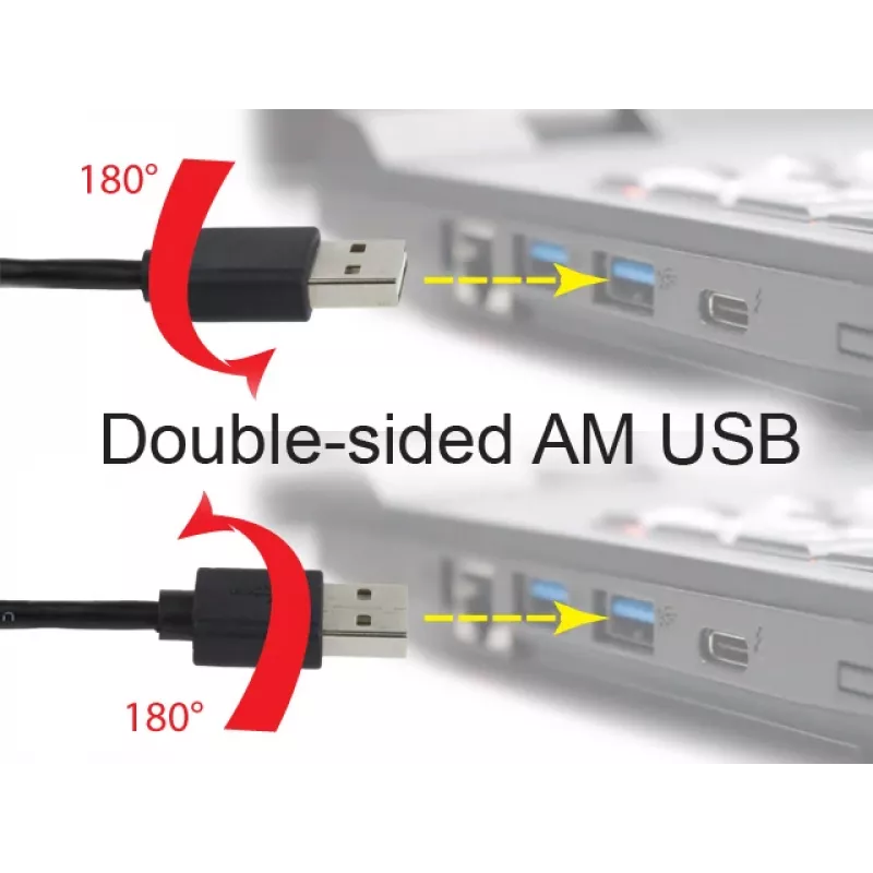 Kabel GEMBIRD dwustronny USB 2.0 AM na Micro-USB, 1 m - Czarny
