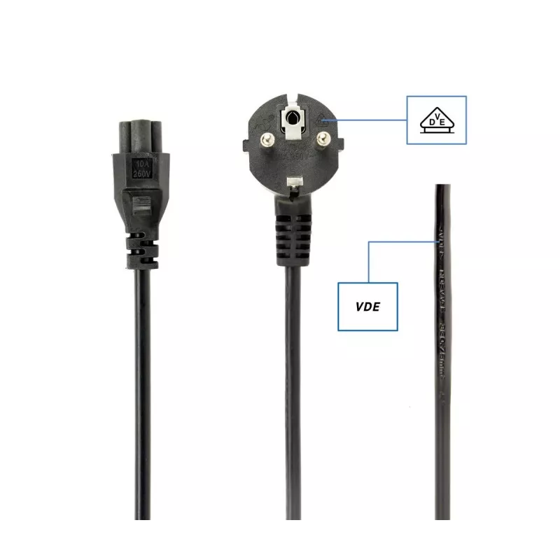 Kabel zasilający GEMBIRD (C5), z aprobatą VDE 3 m (opakowanie zbiorcze)