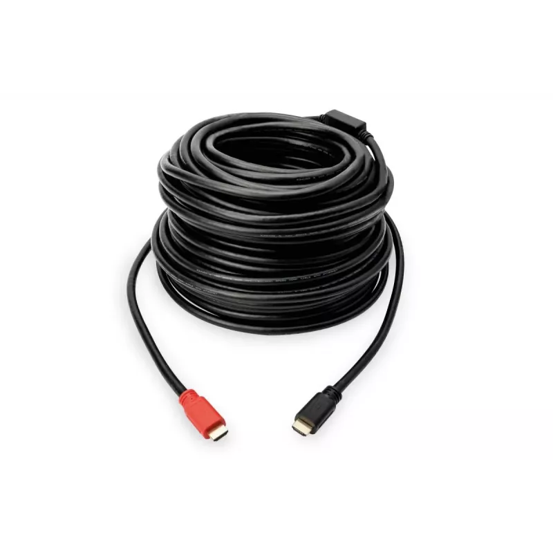 Kabel DIGITUS ASSMANN HDMI High Speed, typ A, ze wzmacniaczem. M/M, 15m z Ethernetem, Ultra HD 24p, CE, złoty czarny