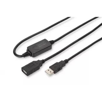 DIGITUS Kabel repeater USB 2.0 USB A męski / A żeński 15m (DA-73101)