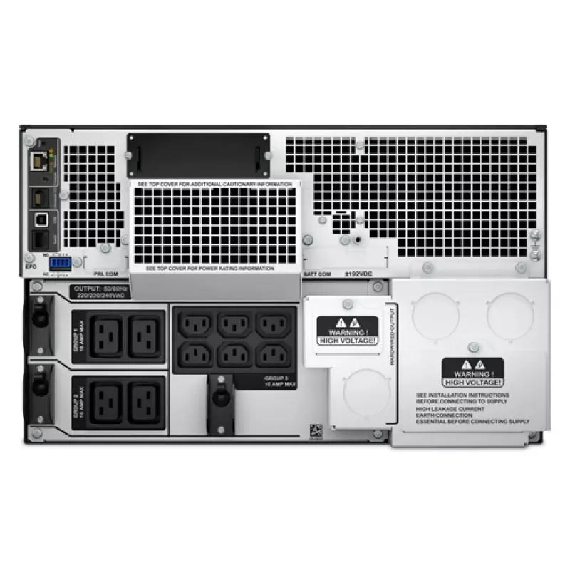 APC Smart-UPS On-Line SRT10KRMXLI - 10kW/VA, 6x C13 + 4x C19 + hardwire 1 faza wyjście, montaż w szafie, wbudowana karta sieciowa