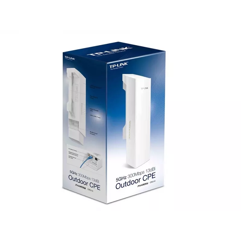 TP-Link 5GHz 300Mbps 13dBi Outdoor CPE, 5 GHz, 300 Mbit/s, AES, TKIP, WPA, WPA-PSK, WPA2, WPA2-PSK, 10,100 Mbit/s