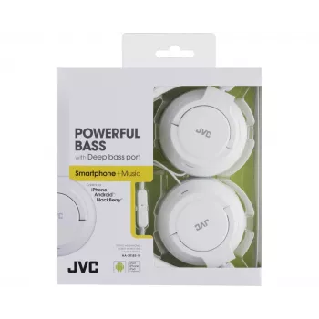 JVC HA-SR185-W-E lekkie słuchawki, przewodowe, 10–22000 Hz, połączenia/muzyka, 108 g, zestaw słuchawkowy, biały