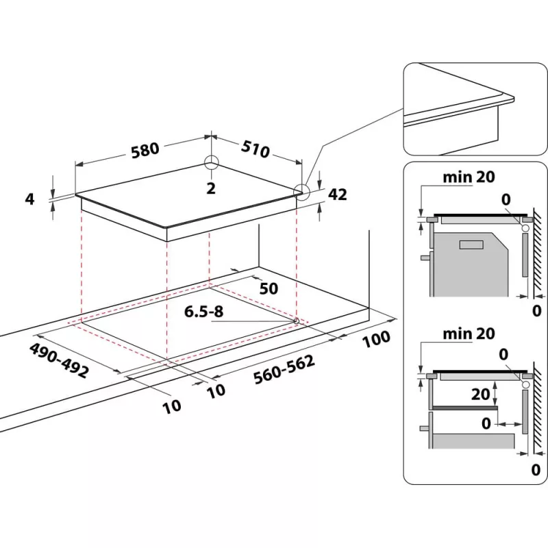 Whirlpool AKT 8130 BA Czarny Built-in Ceramic hob 4 zone(s)