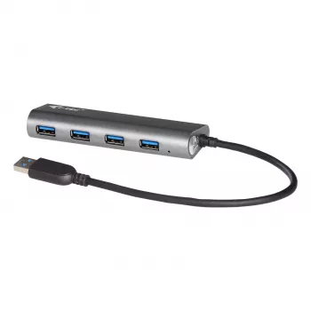 Hub USB i-tec Metal Superspeed USB 3.0 4-porty 5000 Mbit/s Szary