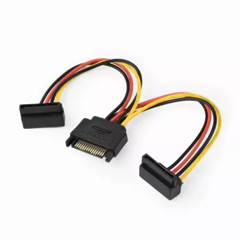 Kabel rozdzielający zasilanie SATA GEMBIRD z kątowymi złączami wyjściowymi, 15 cm