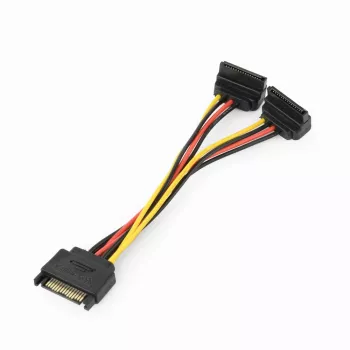 Kabel rozdzielający zasilanie SATA GEMBIRD z kątowymi złączami wyjściowymi, 15 cm
