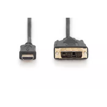 Przewód adapterowy HDMI DIGITUS ASSMANN, typ A-DVI (18+1) M/M, 2 m, Full HD, czarny