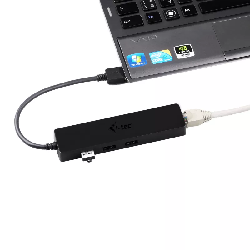 i-tec Advance USB 3.0 cienki HUB 3 Port Gigabit Ethernet Adapter Czarny