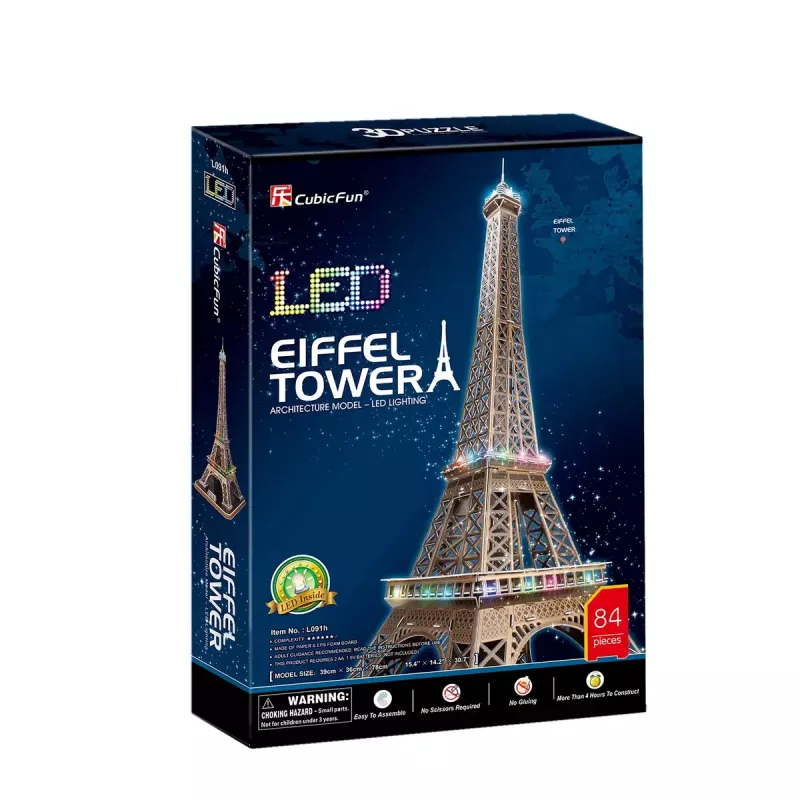 3D Puzzle CubicFun Wieża Eiffla LED