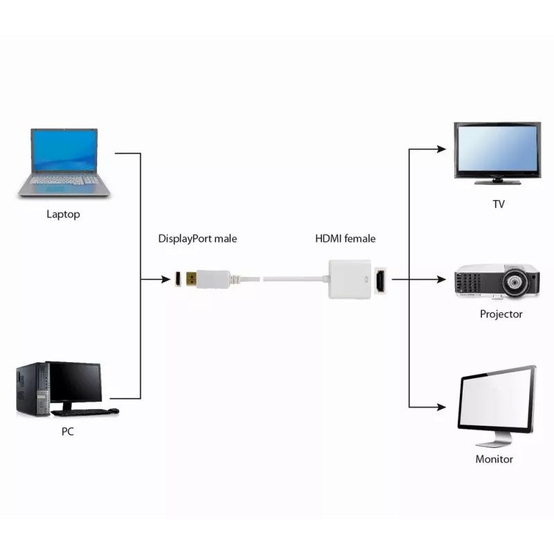 GEMBIRD adapter kablowya DisplayPort do HDMI - biały