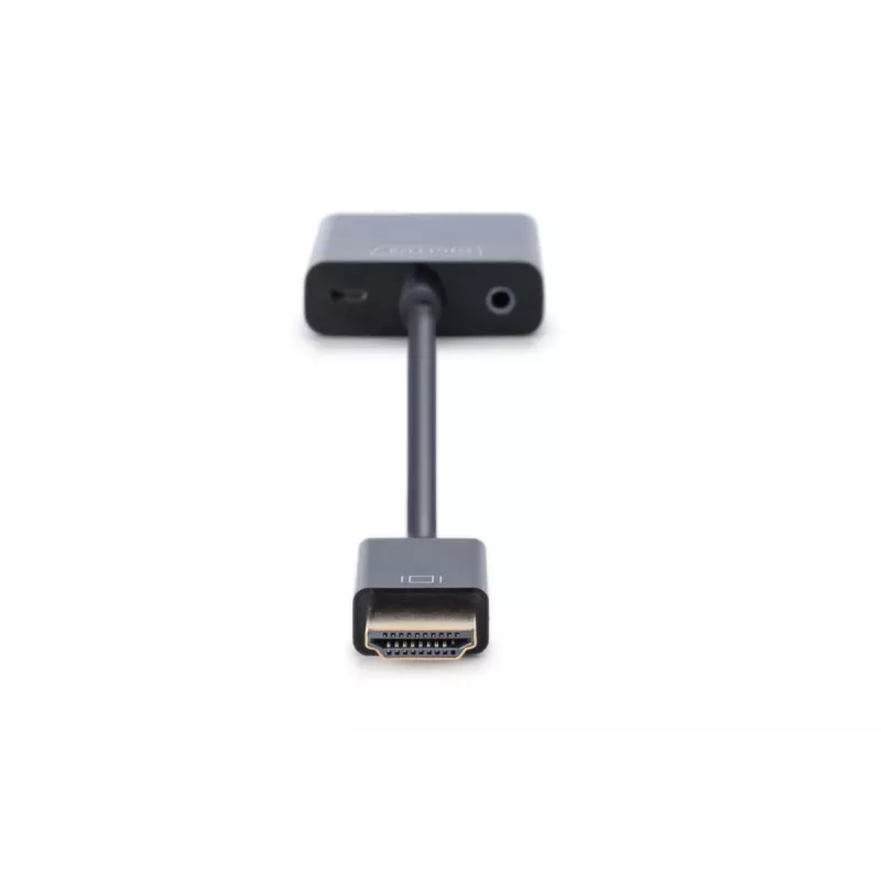 DIGITUS Konwerter HDMI na VGA Typ A - złącze VGA (D-Sub), gniazdo audio 3,5 mm, czarny