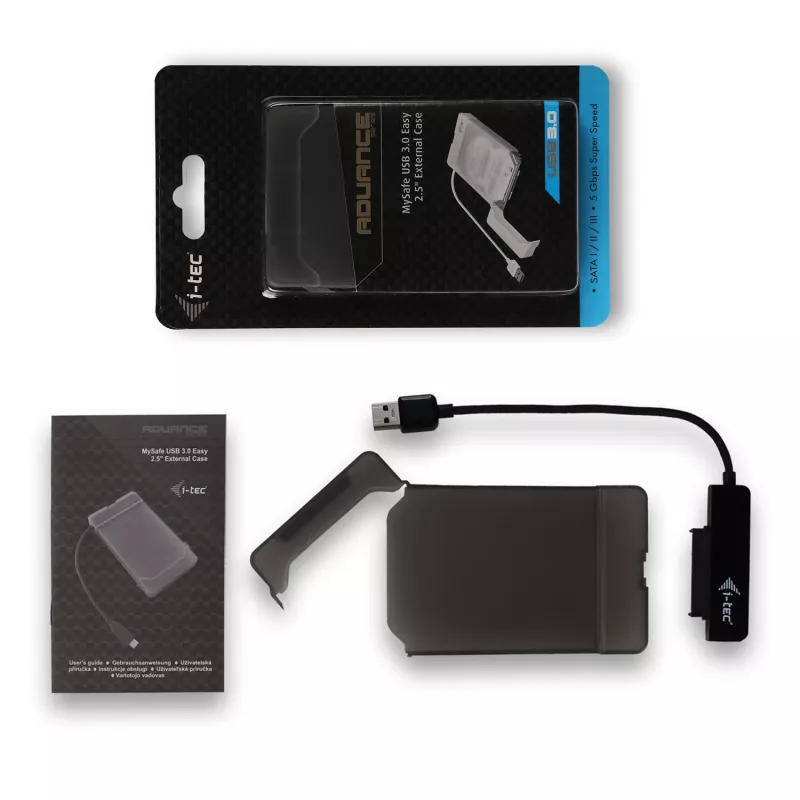Obudowa HDD/SSD i-tec MySafe USB 3.0 Easy 2,5 cala zewnętrzna obudowa czarna