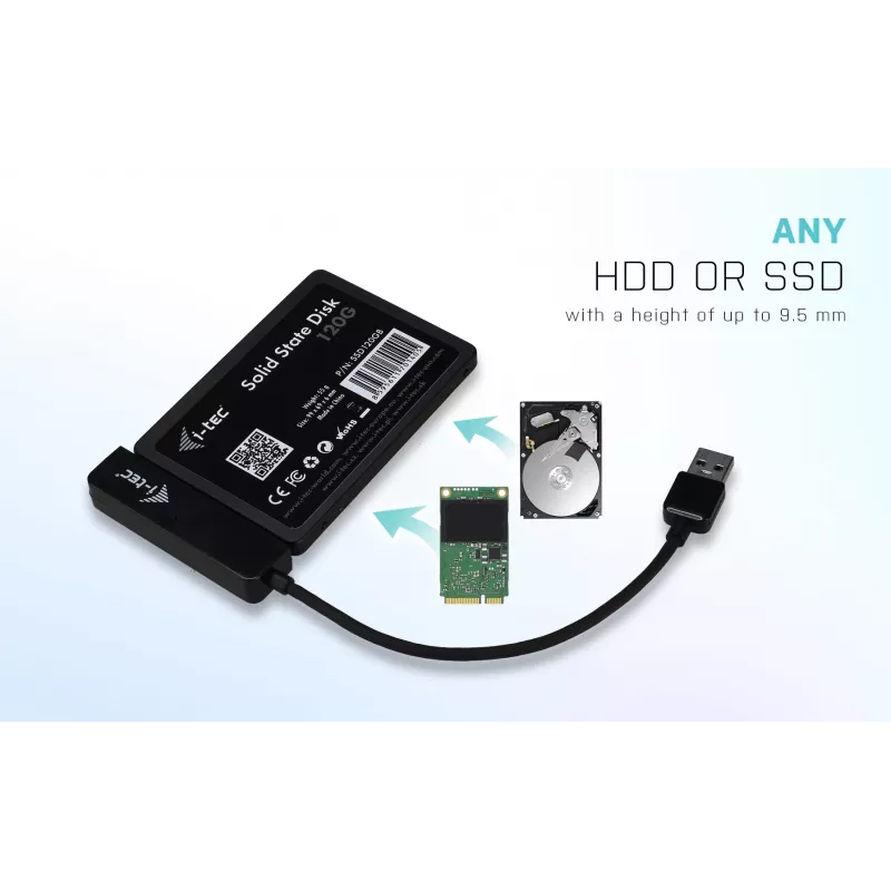 Obudowa HDD/SSD i-tec MySafe USB 3.0 Easy 2,5 cala zewnętrzna obudowa czarna