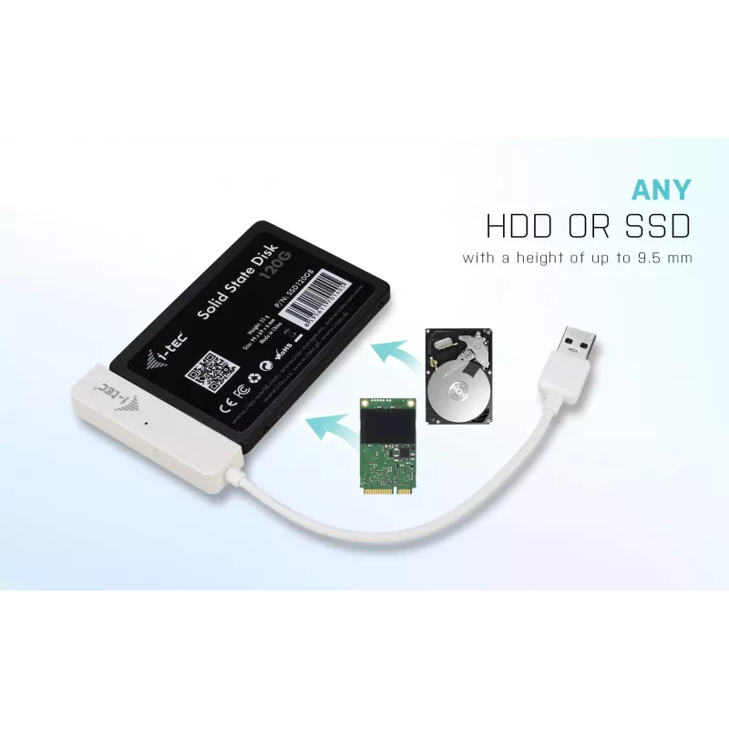 Obudowa HDD/SSD i-tec MySafe USB 3.0 Easy 2,5 cala zewnętrzna – biała