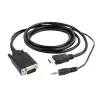adapter kablowya GEMBIRD HDMI na VGA i audio, pojedynczy port, 1,8 m - czarny