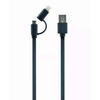 GEMBIRD USB do Apple Lightning i Micro USB kombinowany kabel do ładowania 1m - czarny