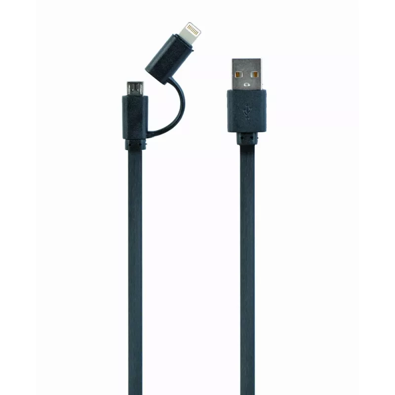GEMBIRD USB do Apple Lightning i Micro USB kombinowany kabel do ładowania 1m - czarny