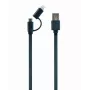 GEMBIRD USB do Apple Lightning i Micro USB kombinowany kabel do ładowania 1m - czarny