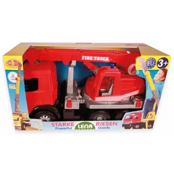 Lena GIGA TRUCKS Wóz strażacki z dźwigiem Arocs, Model wozu z dźwigiem, 3 lat(a), Czarny, Szary, Czerwony