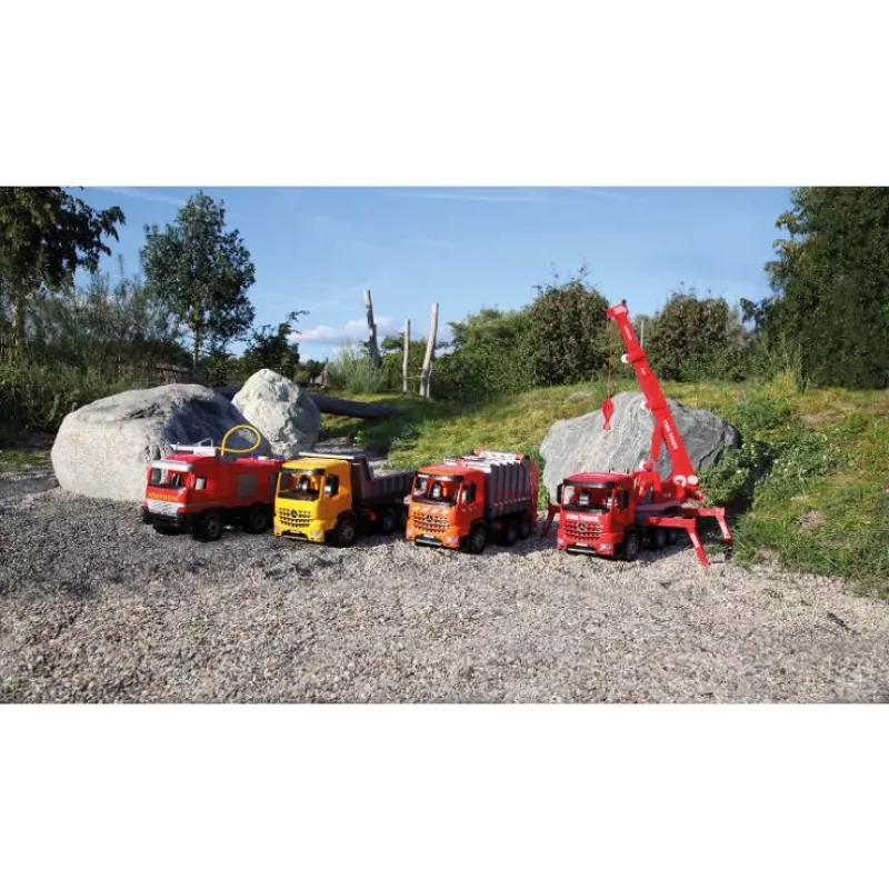Lena GIGA TRUCKS Wóz strażacki z dźwigiem Arocs, Model wozu z dźwigiem, 3 lat(a), Czarny, Szary, Czerwony