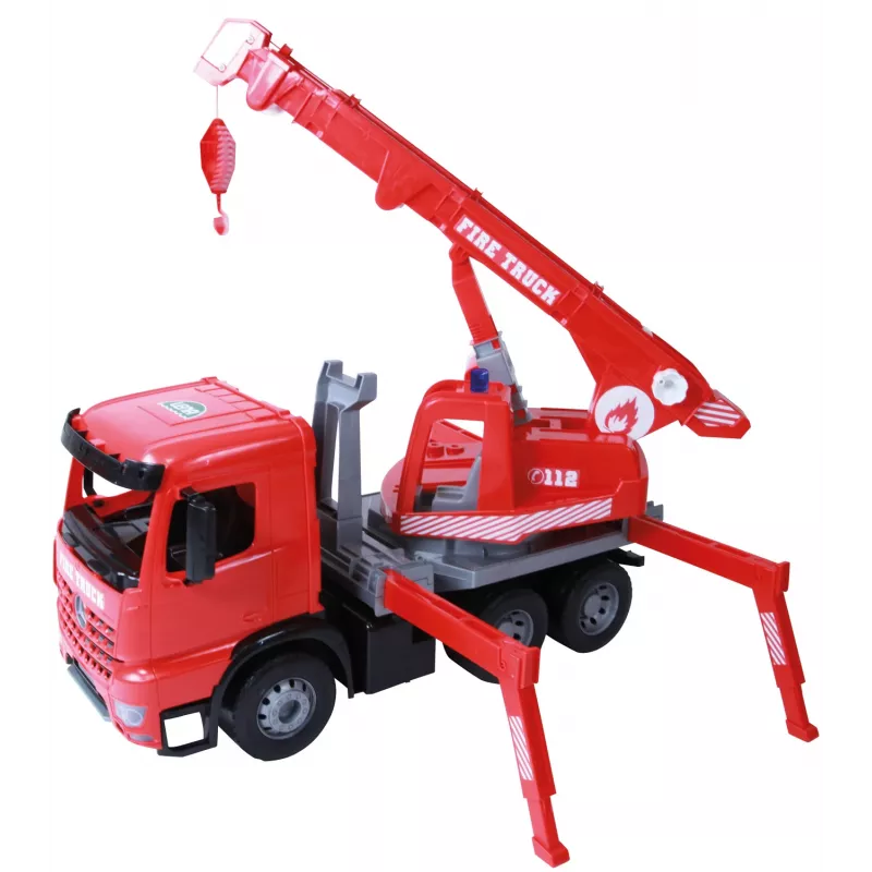 Lena GIGA TRUCKS Wóz strażacki z dźwigiem Arocs, Model wozu z dźwigiem, 3 lat(a), Czarny, Szary, Czerwony