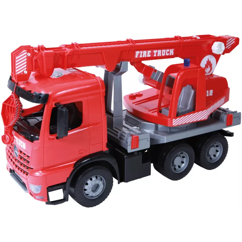 Lena GIGA TRUCKS Wóz strażacki z dźwigiem Arocs, Model wozu z dźwigiem, 3 lat(a), Czarny, Szary, Czerwony