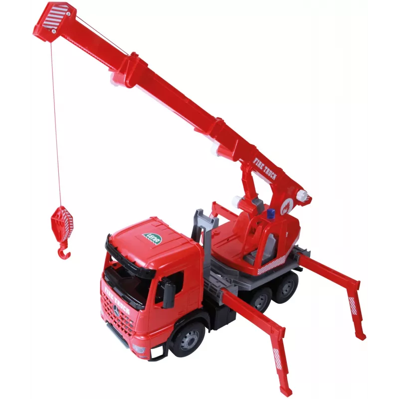 Lena GIGA TRUCKS Wóz strażacki z dźwigiem Arocs, Model wozu z dźwigiem, 3 lat(a), Czarny, Szary, Czerwony